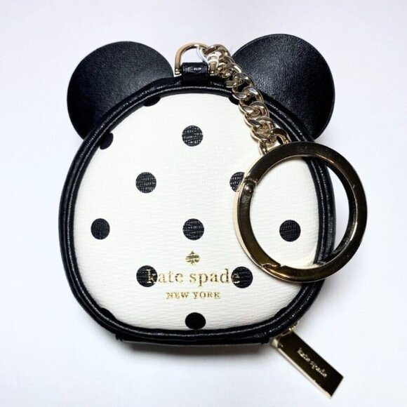 Kate Spade Disney Minnie Mouse Keychain Coin Pouch Purse Bag Backpack Charm NWT - Picture 5 of 8